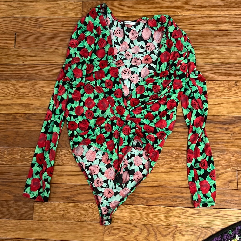 Zara Rose Red and Green Bodysuit